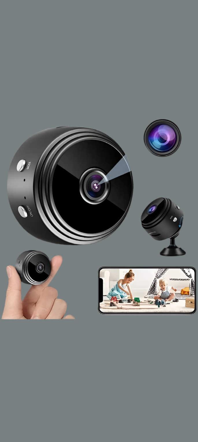 AB SmartEye Mini Wireless WiFi Security Camera | HD 1080p Indoor Video Recorder with Low Light Vision | Portable & Magnetic | Home, Office, and Baby Monitor